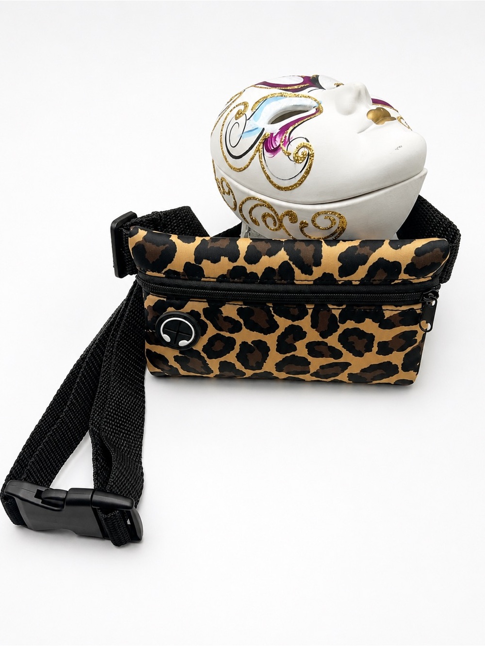 Leopard Print Women's Waist/Belt Bag - Black & Tan Adjustable NWOT